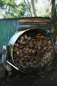 wood heap in the water tank 097