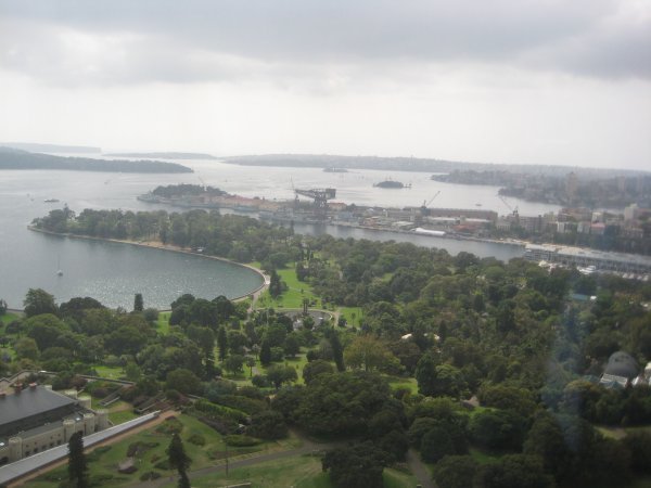 Vue sur les Jardins et la baie de Sydney depuis le 29eme etage de la tour ABN AMRO