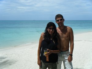 Mabul - Simran et moi sur la plage