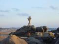 Big hands sculpture on Zicatela beach