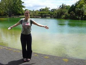 Louisa next to a thermal lake