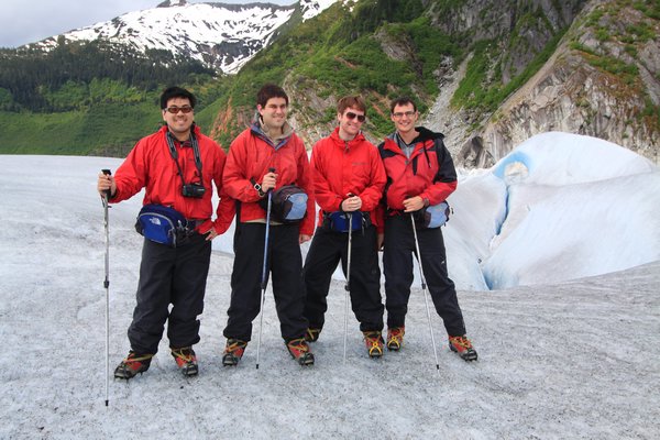 the gang on Mendenhall Glacier