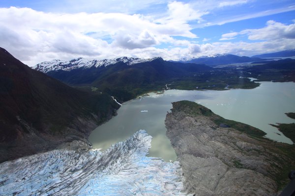 helicopter ride over Juneau glacier fields