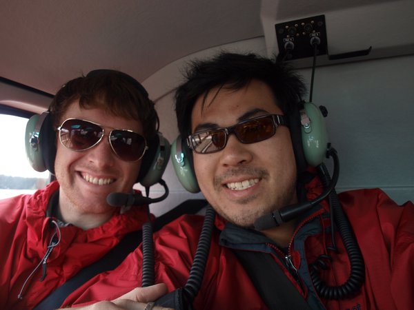 aaron and jian on the helicopter ride