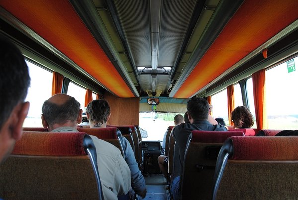 in the coach to Vilnius