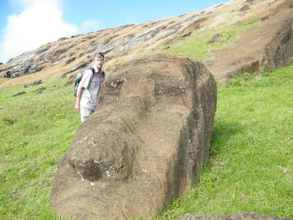 Moai inside volcano crater