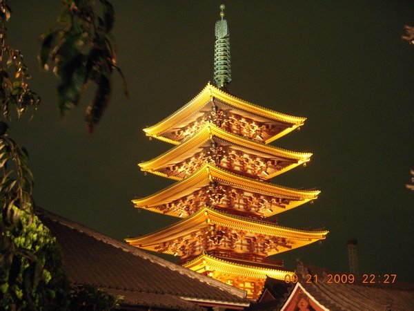 Temple at night in Tokyo Asakusa