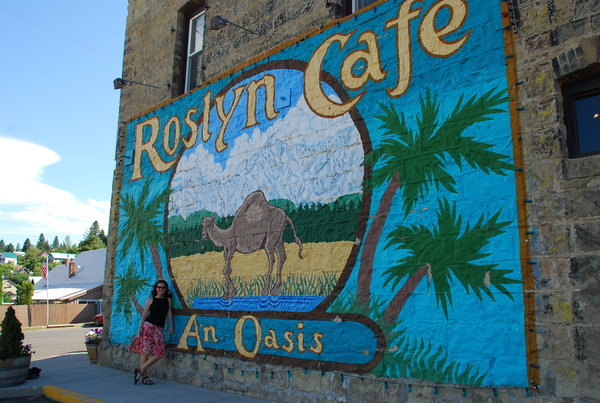 Nik and that famous moose (er, camel) mural