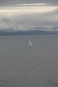 A cloudy crossing from Salt Spring Island to Vancouver