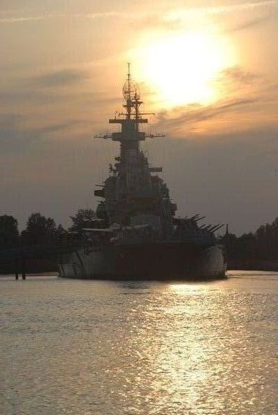 Battleship at Sunset