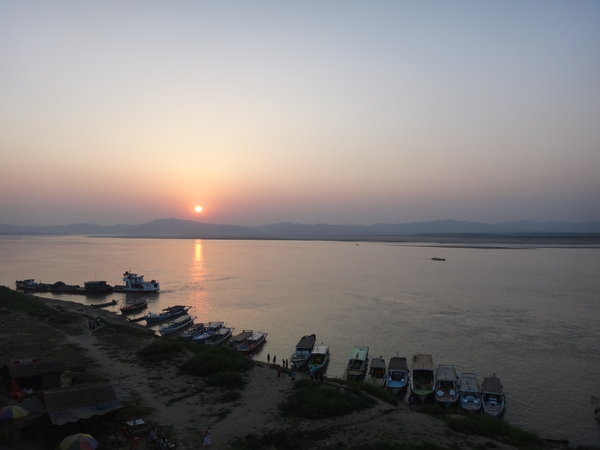 Sunset over Ayeyarwaddy River