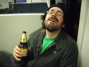 drinking on a train?