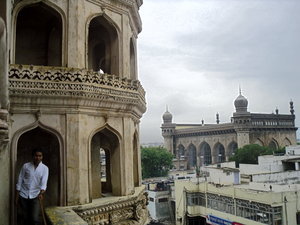 A view of Mecca Masjid from charminar