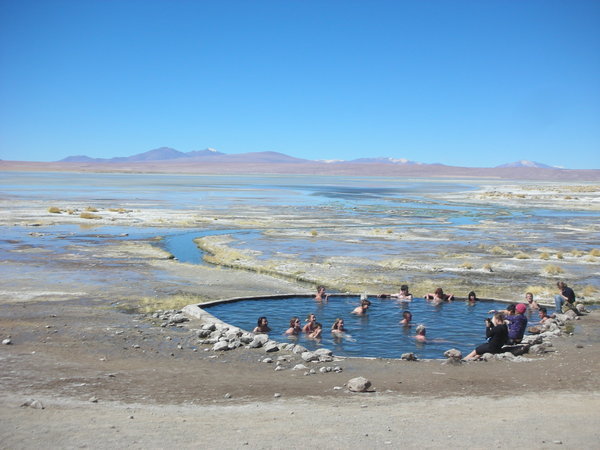 A natural hot bath in the middle of the desert 