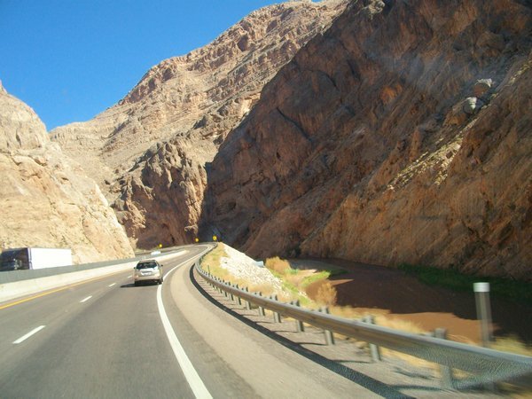 Driving through the canyon near St. George, UT