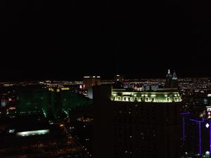 view of MGM, Luxor, and NYLV from our room