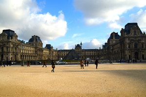 Looking back at the Louvre from across the Place Carrousel