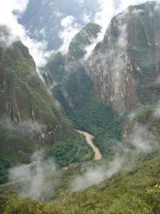 Aussicht von Machu Pichu auf  Urubamba Valley