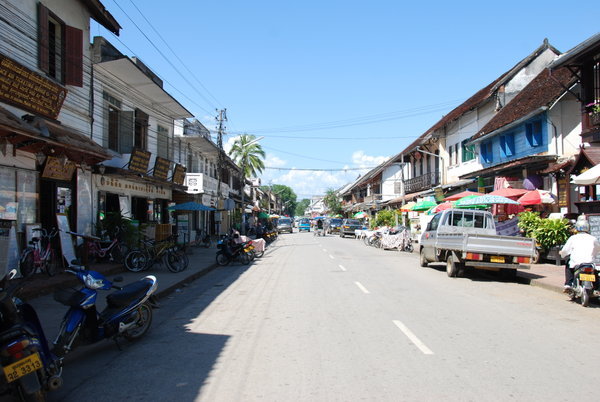 Luang Prabang High Street on a busy Thursday afternoon!