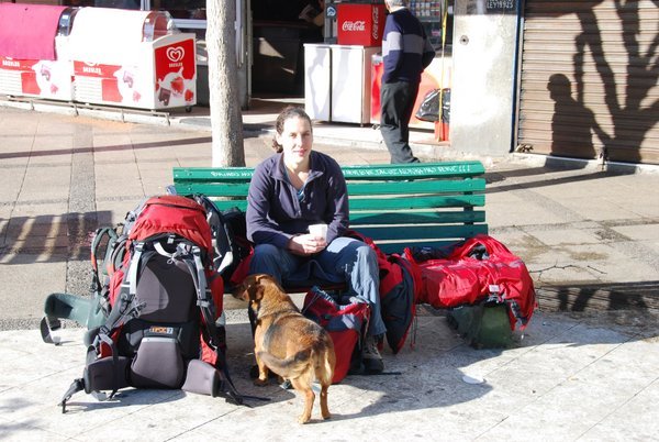 Homeless bag lady of Valparaiso