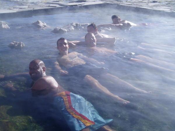 Boys posing in the hot springs...
