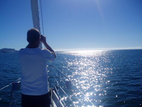 Our captain looking out to sea