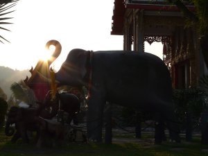 Elephant statue at Wat Chalong
