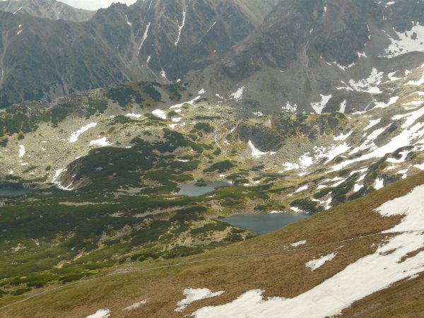 View Down to the Lakes and towards Hala Gasienicowa