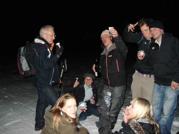Drinking Mid-Way Down The Mountain, In The Snow, In Pitch Black