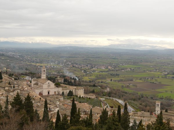 Looking Down Over Assisi And Umbria