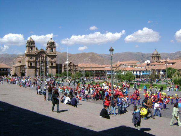 back in civilisation - Cusco square