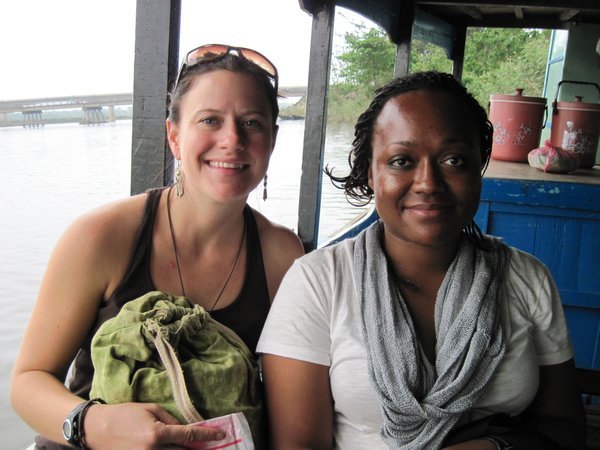 My friend Esi and I on a boat