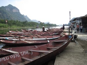 Boats we had to take up the river to get to the perfume pagoda