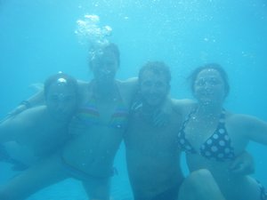 Sean, Leah, Dave and Laurie in our favorite pool ever!