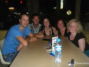 Dinner out, our group on Koh Tao