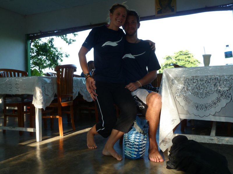 We wore our matching shirts with Manta's on them hoping to see mantas at Manta Point.  It didn't work out.