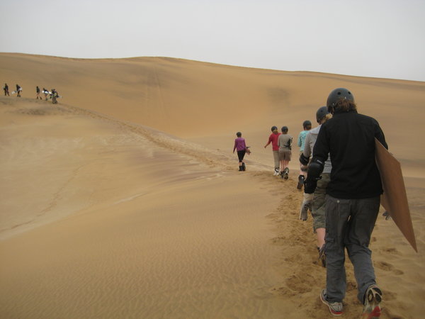 The long walk up the dunes