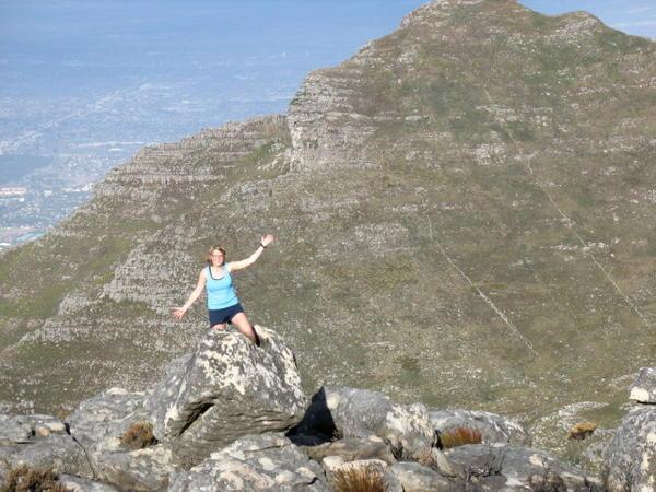 Me on a rock on top of Table Mountain