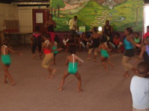 Dance class in the township community hall