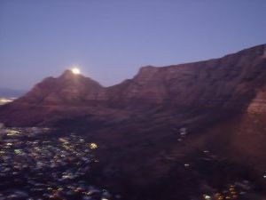 Moon rising over Table Mountain