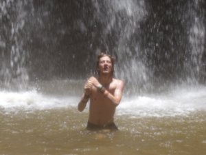 Bathing in waterfalls