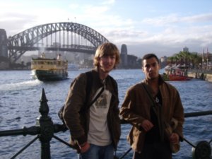 With cousin Michael, Circular Quay, Sydney