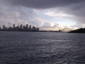 Sydney skyline from boat cruise