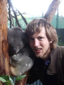 With Clancy the Koala