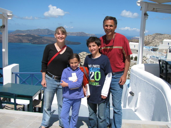 Family in Santorini