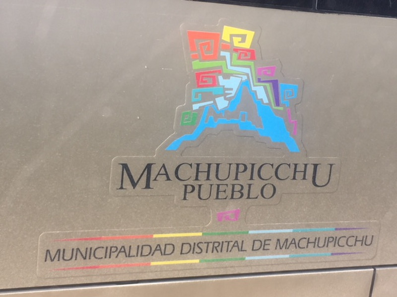 signboard in the city of Machu Picchu Pueblo/Aguas Calientes
