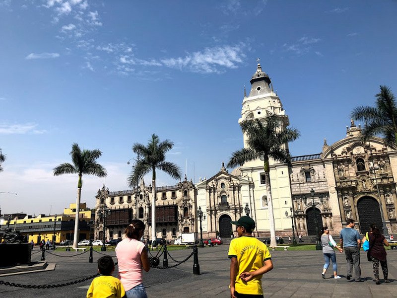 walking pathways at the main square, Plaza De Armas, Lima Peru