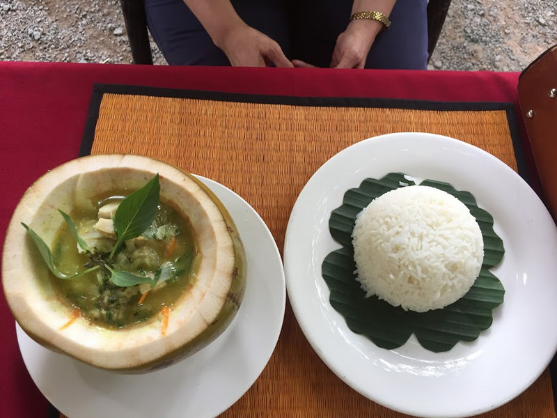 the best of my trip -coconut infused spicy and tangy amok fish curry and rice