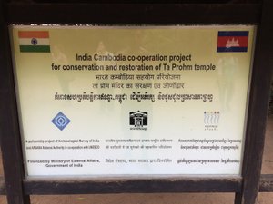 Signboard at Ta Prohm temple