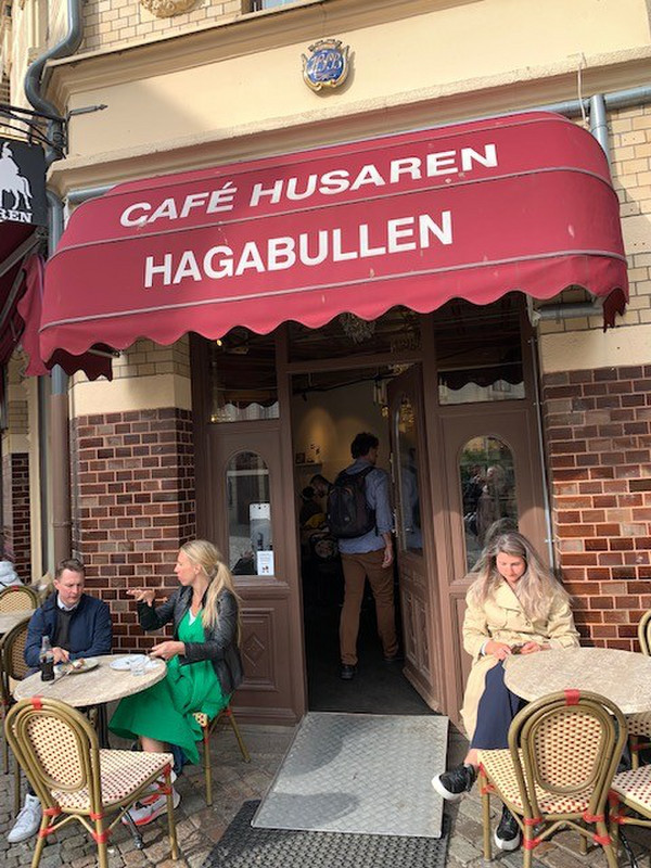 Cafe Husaren in Haga and home to Hagabullen, the largest cinnamon bun in the world!
